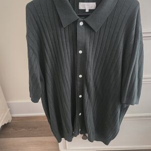 Kith Rhys Knit Green Button Down Shirt
